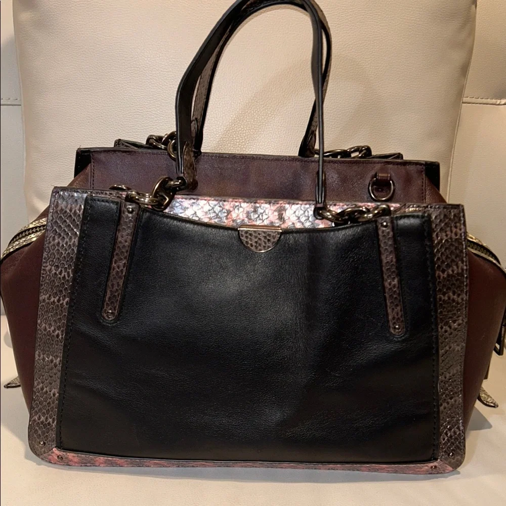 Coach Dreamer 36 Satchel Color Block with Snakeskin
